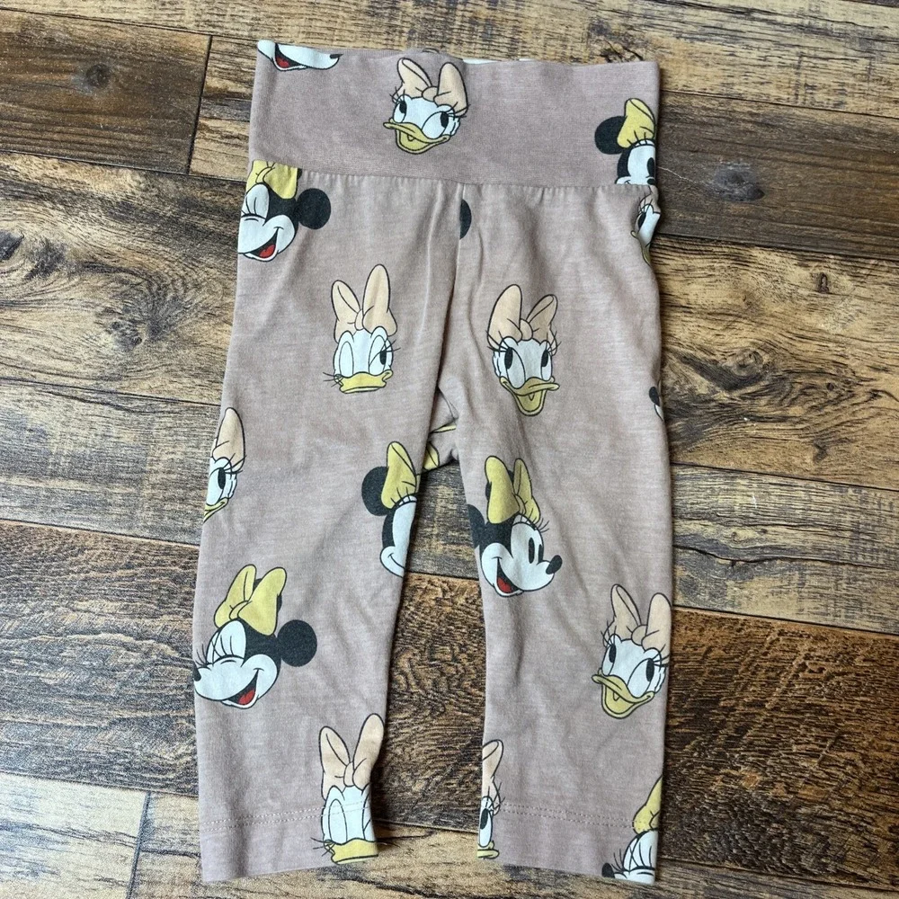 H&M Disney Minnie Mouse Daisy Outfit Baby‎ Girl 9m Brown Organic Cotton